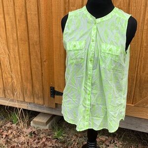 American Eagle Outfitters Neon Green Sleeveless Blouse